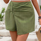 Perfee Ruched High Rise Shorts with Back Zipper