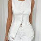 Button Down Round Neck Vest