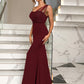 Rhinestone One-Shoulder Formal Dress