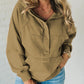 Half Zip Kangaroo Pocket Long Sleeve Hoodie