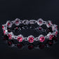 Elegant Rhinestone Chain White Gold Color Shiny Sqaure Cubic Zirconia Bracelets For Female Jewelry