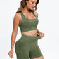 Scoop Neck Wide Strap Top and Shorts Active Set