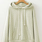 Checkered Print Kangaroo Pocket Drawstring Hoodie