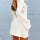 Backless Round Neck Long Sleeve Mini Dress