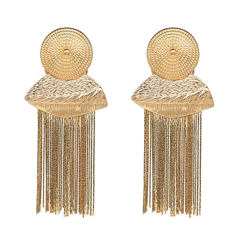 Durian Jewelry Exaggerated European and American Alloy Tassel Earrings