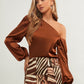 One Shoulder Long Sleeve Blouse