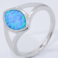 925 Sterling Silver Split Shank Opal Ring