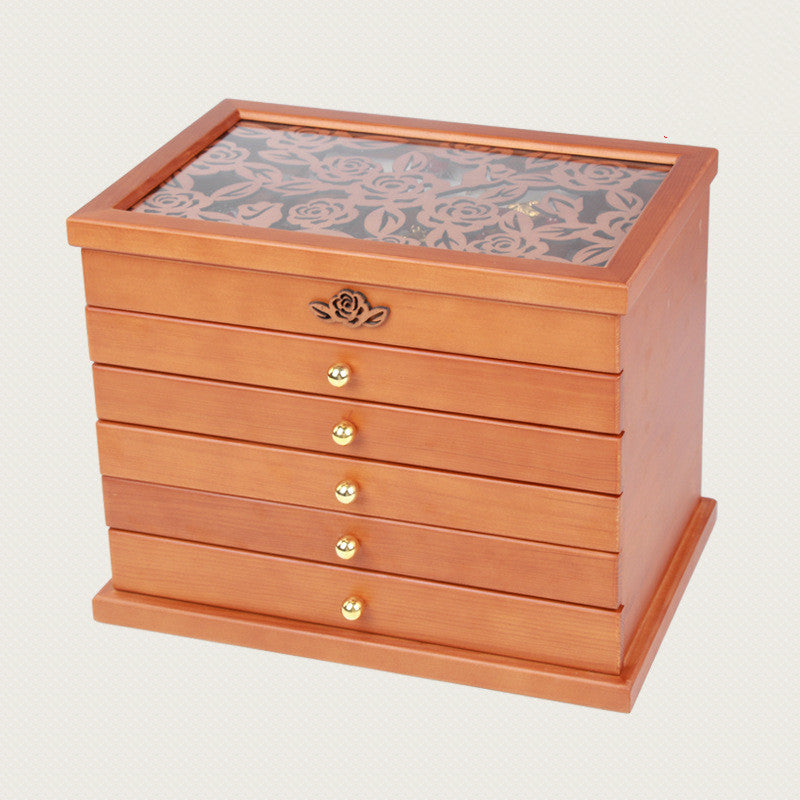 Solid Wood Jewelry Box Wooden Storage Jewelry Box