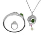 Silver inlaid jade jewelry set