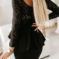 Lace Detail Long Sleeve Mini Dress