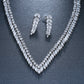 Bridal Wedding Jewelry Zircon Leaf Necklace Earrings