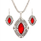 Zinc-alloy geometric crystal wedding bridal jewelry set