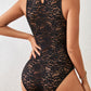 Perfee Mock Neck Sleeveless Lace Bodysuit