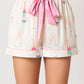 Printed Collared Neck Flounce Sleeve Top and Shorts Lounge Set