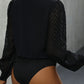 Perfee Ruched Surplice Long Sleeve Bodysuit