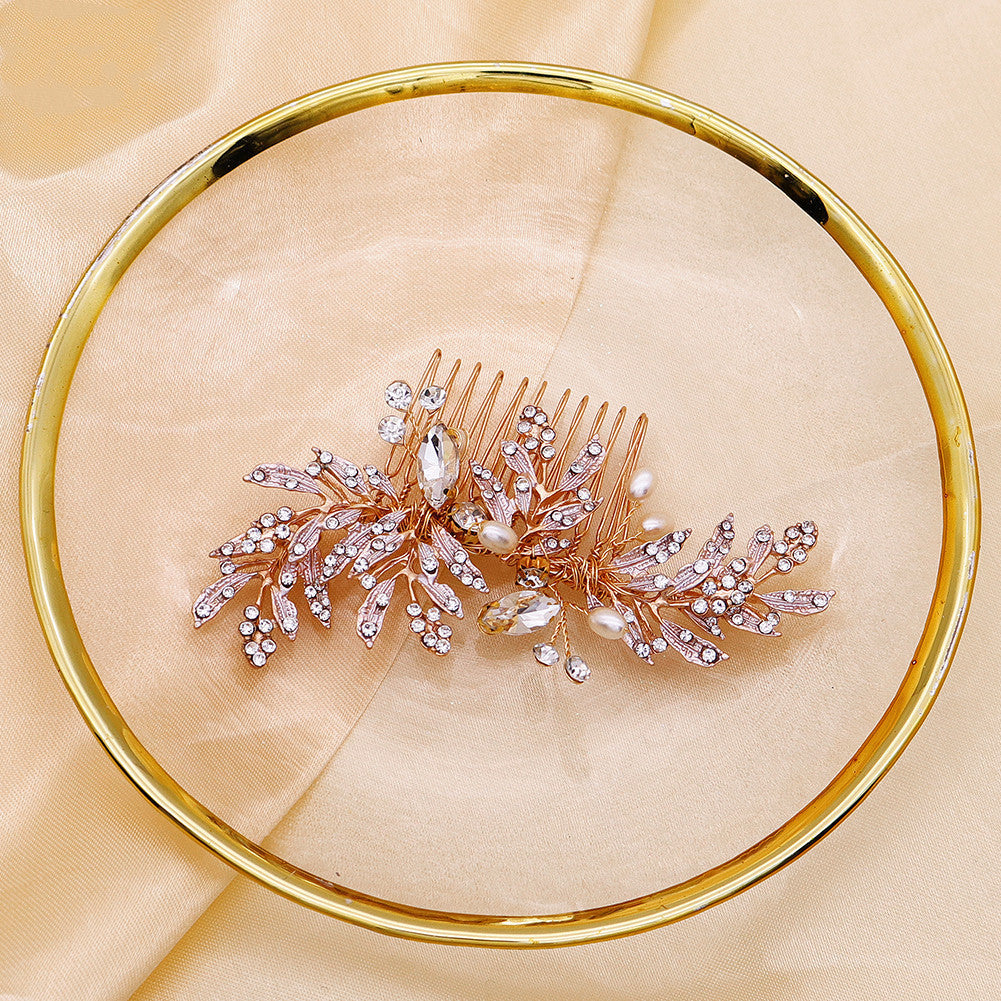 Bridal Jewelry Diamond Leaf Hairpin Retro Headgear