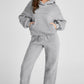 Dropped Shoulder Long Sleeve Hoodie and Pants Active Set