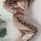 Full Size Collared Neck Leopard Zip Up Top and Pants Set Plus Size