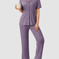 Button Down Long Sleeve Top and Pants Lounge Set