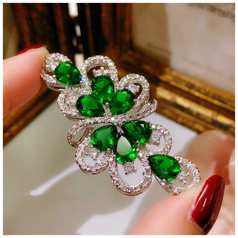 Zircon Inlaid Korean Style Delicate Jewelry Women's Brooch