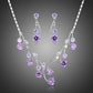 Purple Rhinestone Diamond Jewelry Set