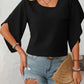 Mandy Ruffled Asymmetrical Neck Half Sleeve Blouse