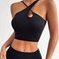 Crisscross Cutout Crop Active Tank