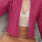 Full Size Sequin Open Front Cropped Jacket