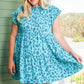 Plus Size Ruffled Leopard Cap Sleeve Mini Dress