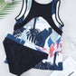 Printed Wide Strap Tankini Set