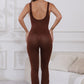 Scoop Neck Wide Strap Active Jumpsuit