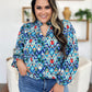 Double Take Full Size Printed Balloon Sleeve Blouse