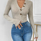 Perfee V-Neck Long Sleeve Bodysuit