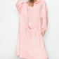 Double Take Full Size Pocketed Hooded Midi Lounge Dress