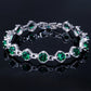 Elegant Rhinestone Chain White Gold Color Shiny Sqaure Cubic Zirconia Bracelets For Female Jewelry