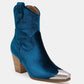 Beast Fashion Velvet Block Heel Boots with Side Zippers