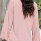 Texture V-Neck Long Sleeve Sweatshirt