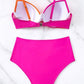 Contrast Sweetheart Neck Bikini Set