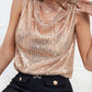 Sequin Cowl Neck Tank