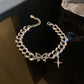 New Hollow Butterfly Exquisite Shining Rhinestone Bracelet Personality Hip Hop Chain Bracelet Fashion Women Jewelry