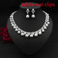 Pearl Zircon Earrings Necklace Set Dinner Jewelry