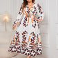 Honey Plus Size Printed Surplice Flounce Sleeve Dress