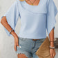 Mandy Ruffled Asymmetrical Neck Half Sleeve Blouse