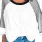 Striped Round Neck Raglan Sleeve Top