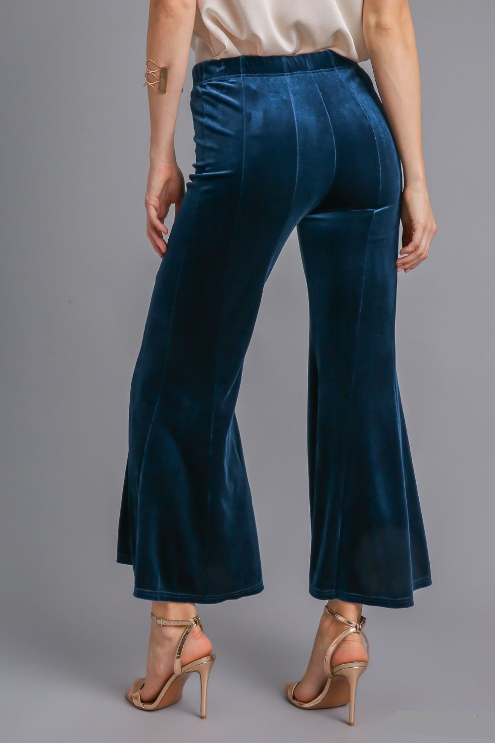 Umgee High Rise Elastic Waist Flare Pants