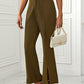 Slit Flare Pants with Pockets