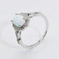 925 Sterling Silver Platinum-Plated Opal Ring