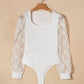 Eyelet Lace Long Sleeve Bodysuit