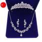 Bridal Headwear Crown Pearl Wedding Necklace Earrings Jewelry Set