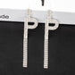 Fashion Jewelry 925 Silver Needle Ornaments Rhinestone Letter B Earrings Banquet Tassel Ear Ornaments Female